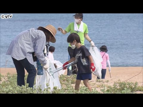 【海開き前に一斉清掃】京都・京丹後市のビーチ　ボランティア約３００人が清掃で約４トンのゴミ回収