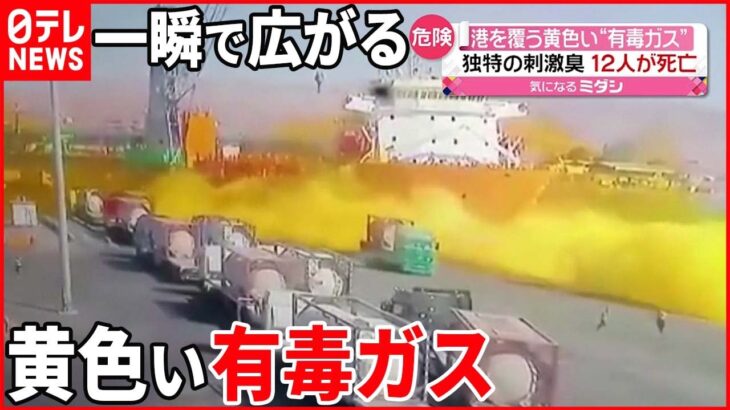 【ヨルダン】港を覆う“有毒ガス” タンクが船に落下し…12人死亡