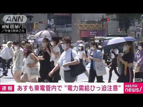 【速報】東京電力管内　電力需給ひっ迫注意報はあす30日も継続へ　経済産業省(2022年6月29日)