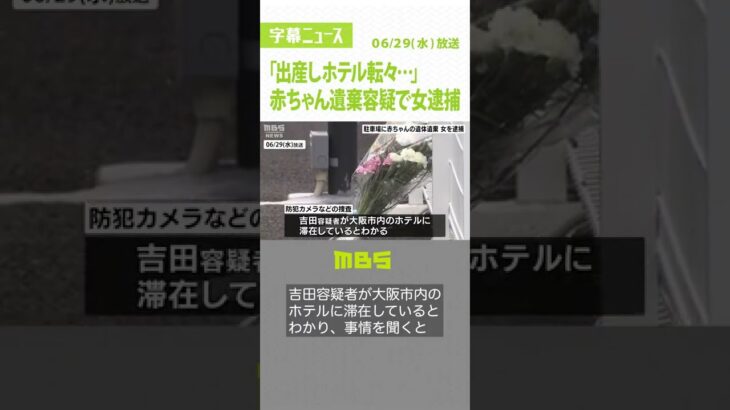 「赤ちゃん産み袋に詰めホテル転々としていた」駐車場に乳児を遺棄　２８歳の女を逮捕（2022年6月29日）#Shorts#死体遺棄#日本橋