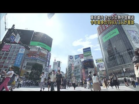 熱中症 きのう東京で今年最多198人搬送 3人重体(2022年6月28日)