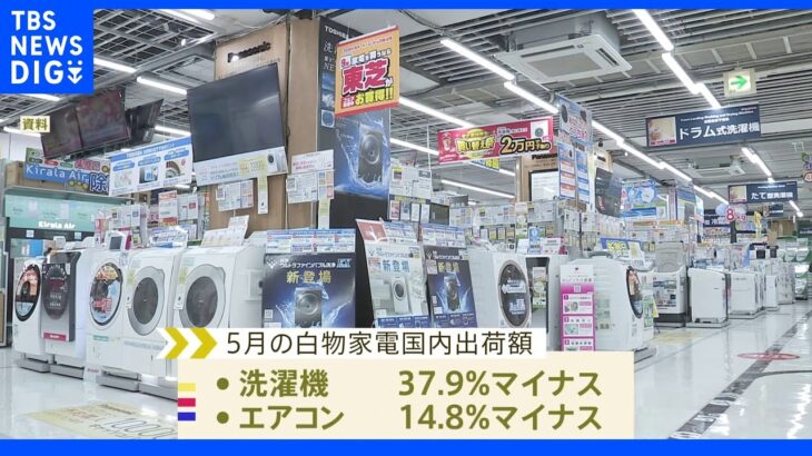 白物家電の出荷額が2か月連続で減少　上海ロックダウンによる工場停止などが響き｜TBS NEWS DIG