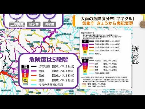 気象庁「洪水キキクル」　危険度分布の表記変更(2022年6月30日)