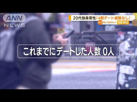 若者の“恋愛離れ”示す調査結果・・・20代独身男性「4割デート経験なし」(2022年6月15日)