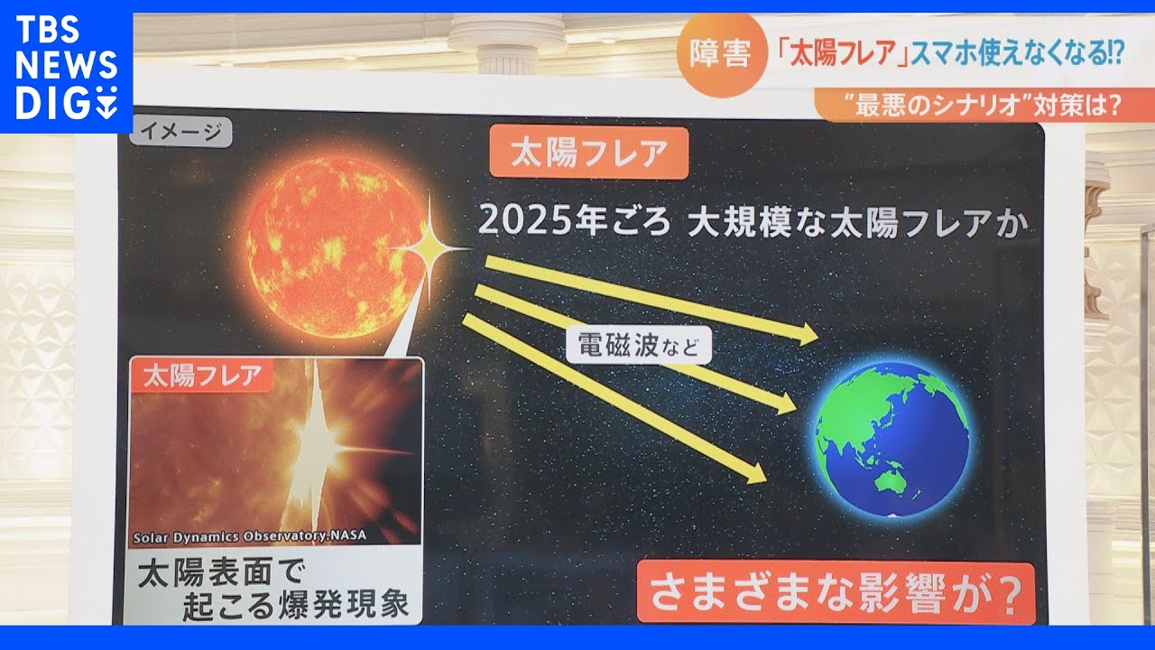 2025年に“大停電”の可能性も「大規模な太陽フレア」でスマホ、GPS、カーナビが繋がりにくくなる? 私たちの生活への影響は【Nスタ】|TBS NEWS DIG