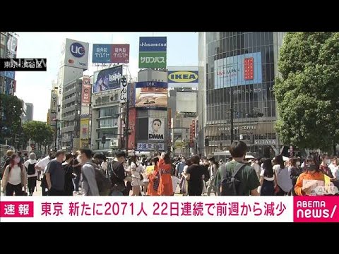 東京の新規感染2071人 22日連続前週下回る　新型コロナ　(2022年6月4日)