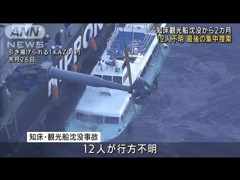 観光船沈没2カ月　今も12人不明・・・最後の集中捜索(2022年6月23日)