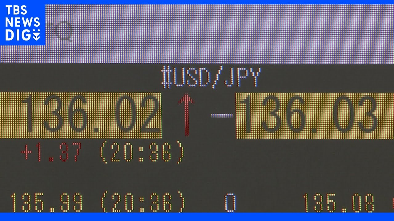 【速報】23年8か月ぶりの1ドル136円台　外国為替市場で円安進む｜TBS&nbsp;NEWS&nbsp;DIG