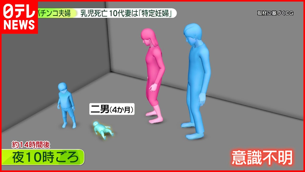 【生後4か月二男死亡】“パチンコ夫婦”14時間放置 10代妻は「特定妊婦」