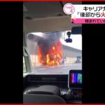 【キャリアカー炎上】積まれていた車6台焼ける　伊勢湾岸道