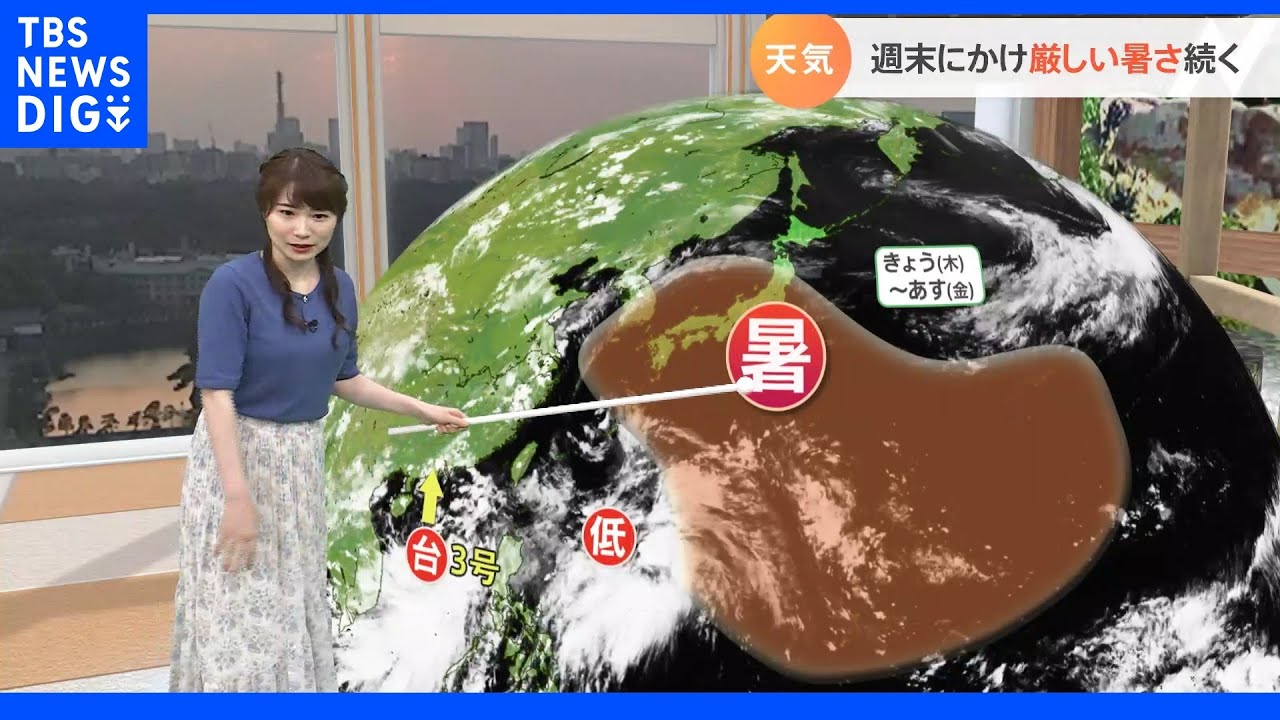 【7月1日&nbsp;関東の天気】週末にかけ厳しい暑さ続く｜TBS&nbsp;NEWS&nbsp;DIG