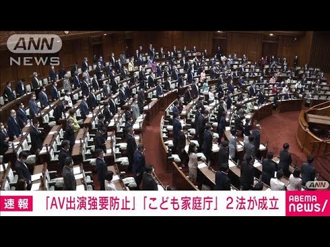 【速報】「こども家庭庁設置法」「AV出演被害防止法」与党などの賛成多数で成立(2022年6月15日)