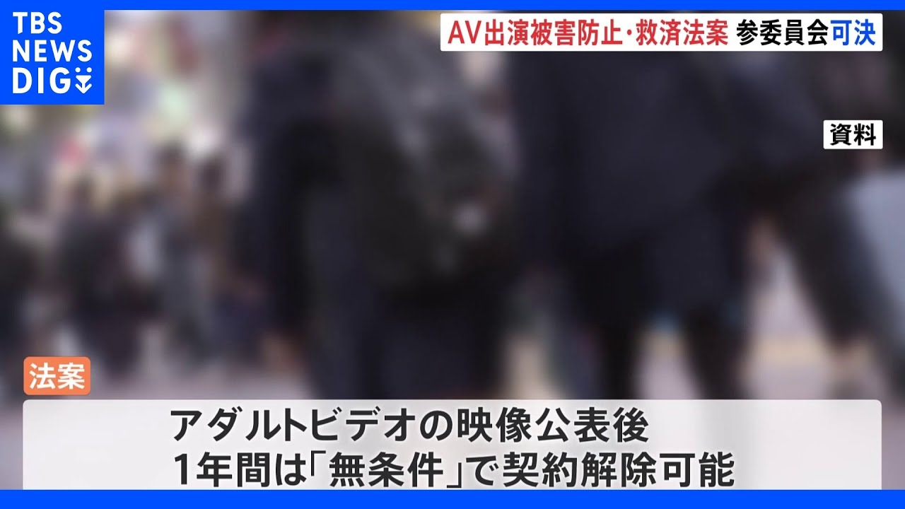 【速報】AV出演被害防止・救済法案 参院・内閣委で可決|TBS NEWS DIG