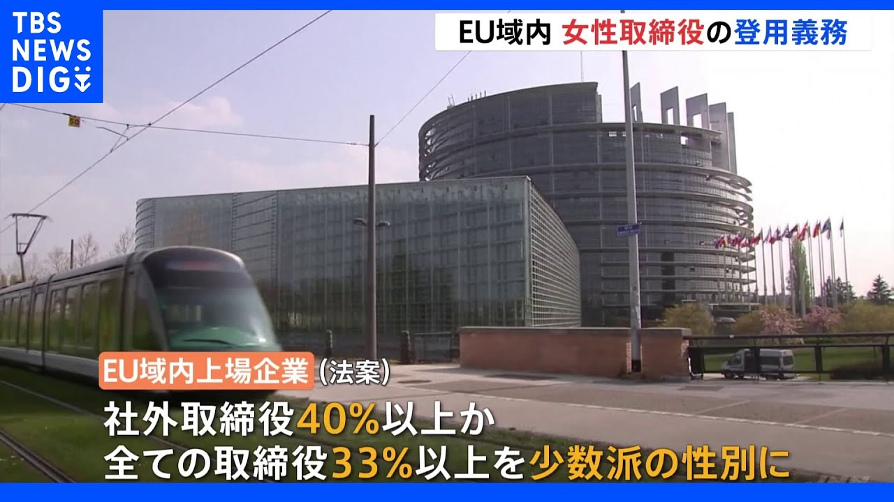 EU 一定以上の比率での女性取締役登用 実質義務化で大筋合意|TBS NEWS DIG