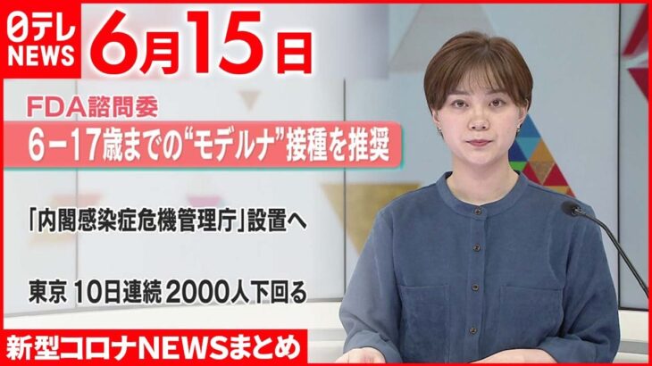 【新型コロナ】米FDA諮問委、モデルナ製ワクチンの6歳から17歳までの接種を推奨 6月15日ニュースまとめ 日テレNEWS