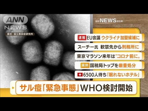 【朝まとめ】「サル痘“緊急事態”WHO検討開始」ほか4選(2022年6月24日)