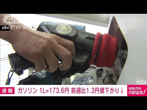 【速報】ガソリン価格173.6円　前週から1.3円下がる　5週ぶりの値下がり(2022年7月6日)