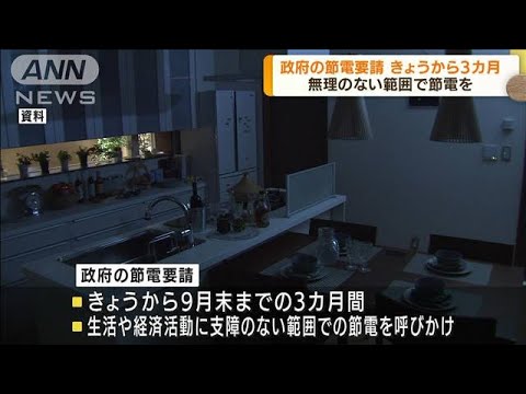 政府の節電要請きょうから　無理のない範囲で節電を(2022年7月1日)