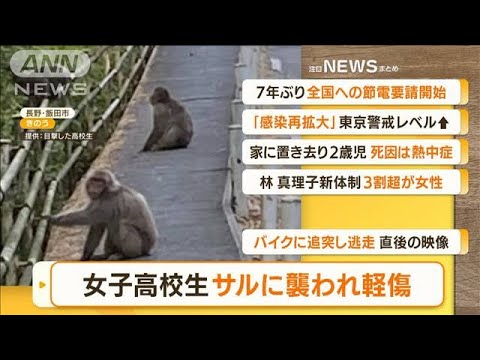【朝まとめ】「女子高校生　サルに襲われ軽傷」ほか3選(2022年7月1日)