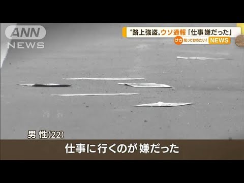 “路上強盗”実はウソの通報「仕事行くの嫌だった」(2022年7月5日)