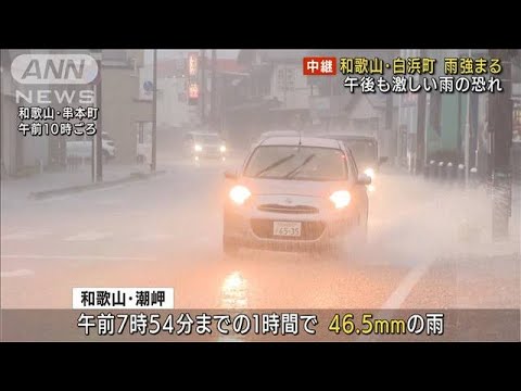 叩きつける雨が断続的に…和歌山・白浜町　雨強まる(2022年7月5日)