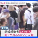 東京コロナ2万人超…看護の現場“これまでない人手不足”  無料配布には学生行列｜TBS NEWS DIG