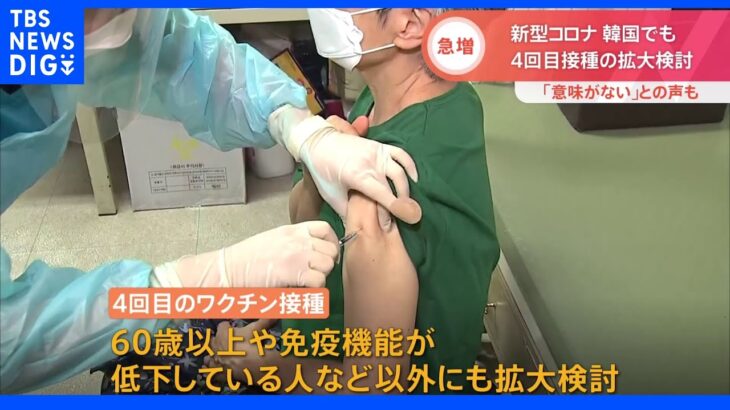 “マスク着用義務解除”韓国でも新型コロナ再拡大の傾向　政府は4回目ワクチン接種の対象拡大を検討｜TBS NEWS DIG