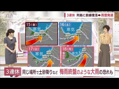 【全国の天気】あすは局地的土砂降り　急な冠水に注意(2022年7月11日)