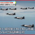 【北朝鮮”けん制”】韓国軍とアメリカ軍“ステルス戦闘機F35A動員”合同飛行訓練