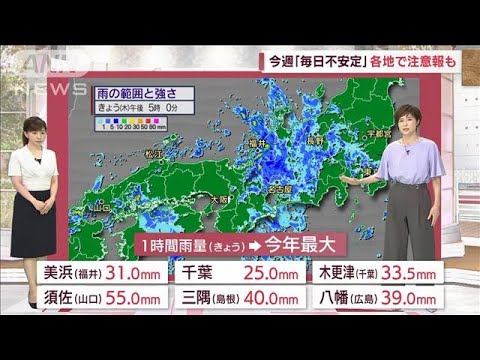 【全国の天気】週末荒天！原因は日本海上の寒冷渦(2022年7月14日)