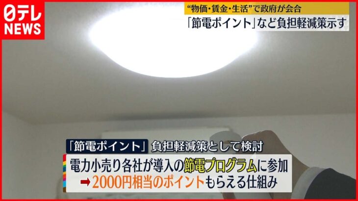 【政府が会合】「節電ポイント」など負担軽減策示す