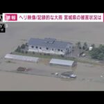 宮城県で記録的大雨　河川決壊の被害も…上空からの映像(2022年7月17日)