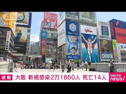 【速報】大阪の新規感染者2万1860人　死亡14人(2022年7月27日)