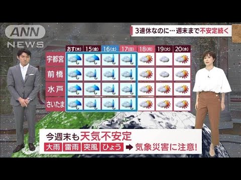 【関東の天気】3連休なのに　週末まで不安定続く？(2022年7月13日)