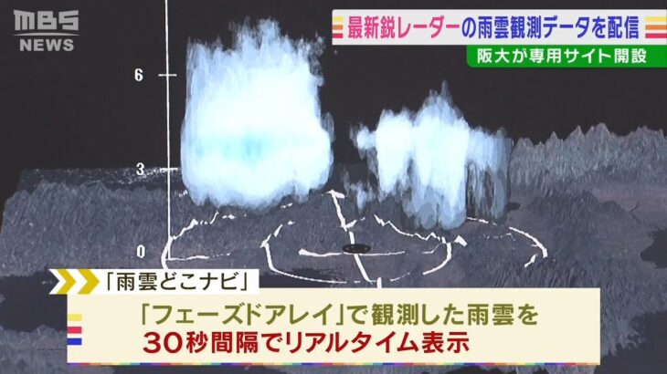 『30秒間隔』で雨雲の状況をリアルタイムで配信　大阪大学が「雨雲どこナビ」を開設（2022年7月4日）