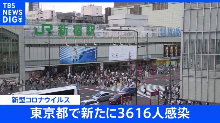 東京都、新たに3616人の感染発表　4日連続3000人超　先週土曜から1456人増え15日連続で前週上回る　新型コロナ｜TBS NEWS DIG