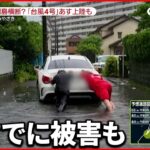【台風4号｣】列島横断？ 宮崎市では冠水被害…車を押す人も