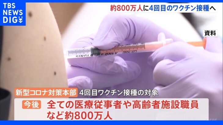 4回目のワクチン接種　すべての医療従事者など対象を約800万人に拡大する方針　政府｜TBS NEWS DIG