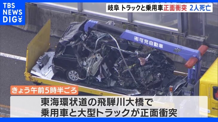 大型トラックと正面衝突し乗用車の50代男女2人が死亡　東海環状道｜TBS NEWS DIG