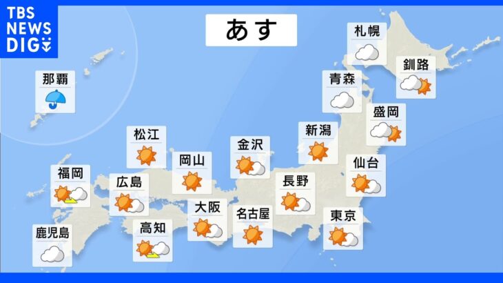 【7月1日 夕方 気象情報】明日の天気｜TBS NEWS DIG