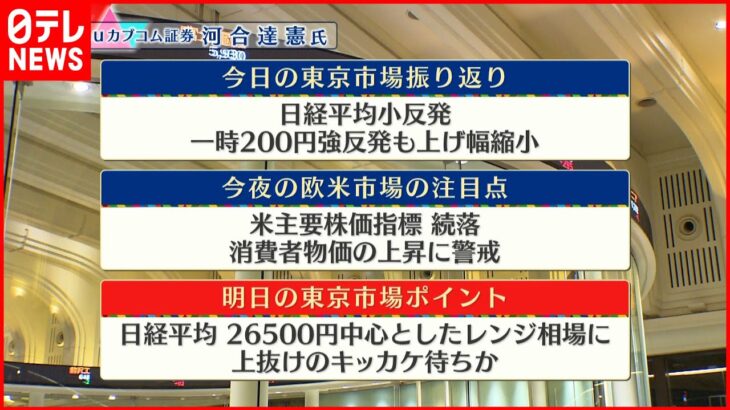 【7月13日株式市場】株価見通しは？河合達憲氏が解説