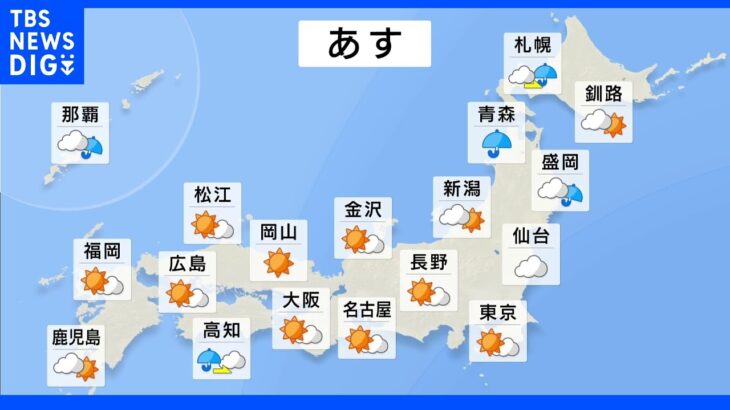 【7月31日 夕方 気象情報】明日の天気｜TBS NEWS DIG