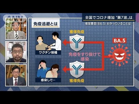 夏休み控え…再感染のケースも『BA.5』特性は？ワクチン効果は？忽那教授に聞く(2022年7月4日)