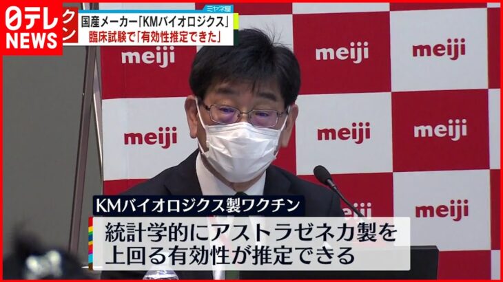 【国産新型コロナワクチン】KMバイオロジクス 最終段階の臨床試験で「有効性推定」