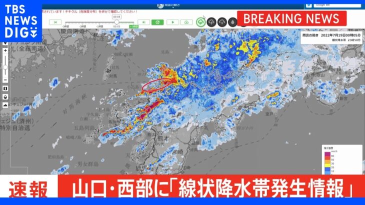 山口県に「線状降水帯発生情報」発表｜TBS NEWS DIG