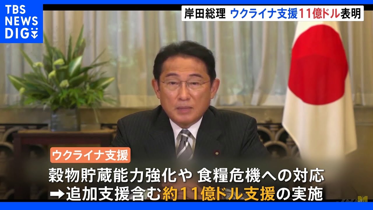 岸田総理、ウクライナへ約11億ドルの支援表明　ロシアへの強力な制裁も強調　24日で侵攻から半年｜TBS&nbsp;NEWS&nbsp;DIG
