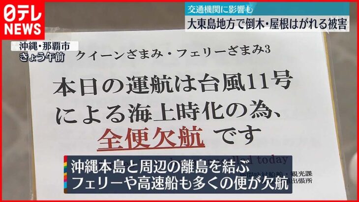 【台風11号】接近の大東島地方 倒木・屋根はがれる被害…停電も