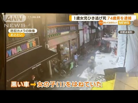 1歳女児死亡…「ひき逃げした」74歳男を逮捕　大阪(2022年8月3日)
