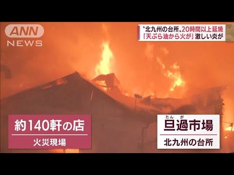 「天ぷら油から火が出た」“北九州の台所”20時間以上延焼「言葉もない…」(2022年8月11日)