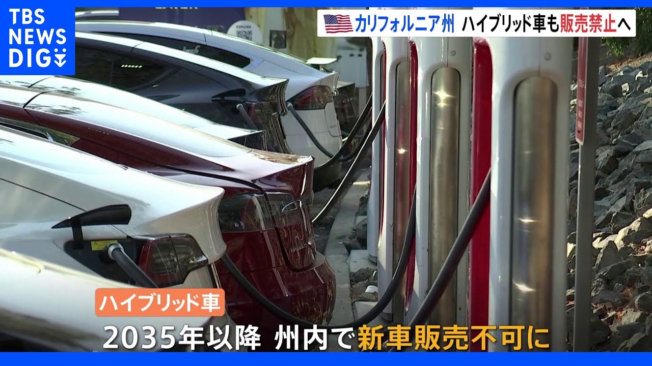 ガソリン車に続き…2035年以降ハイブリッド車の新車販売も禁止する規制案が可決　アメリカ・カリフォルニア州｜TBS&nbsp;NEWS&nbsp;DIG